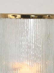 Pacific Gold Tall Metal And Textured Glass Hurricane Candle Holder - Image 4 of 4