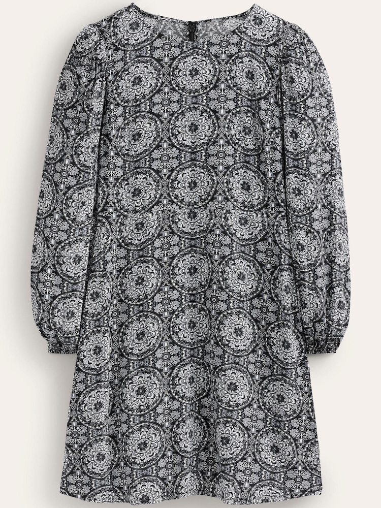 Boden Grey Crew Neck Print Mini Dress - Image 5 of 5