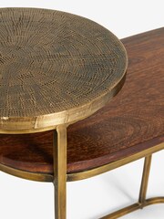 Brass Mango Wood Side Table - Image 6 of 6