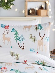 Fusion White Winter Stag Duvet Cover and Pillowcase Set - Image 3 of 5
