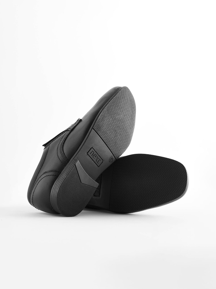 Black Standard Fit (F) School Leather Lace-Up Shoes - Image 2 of 4