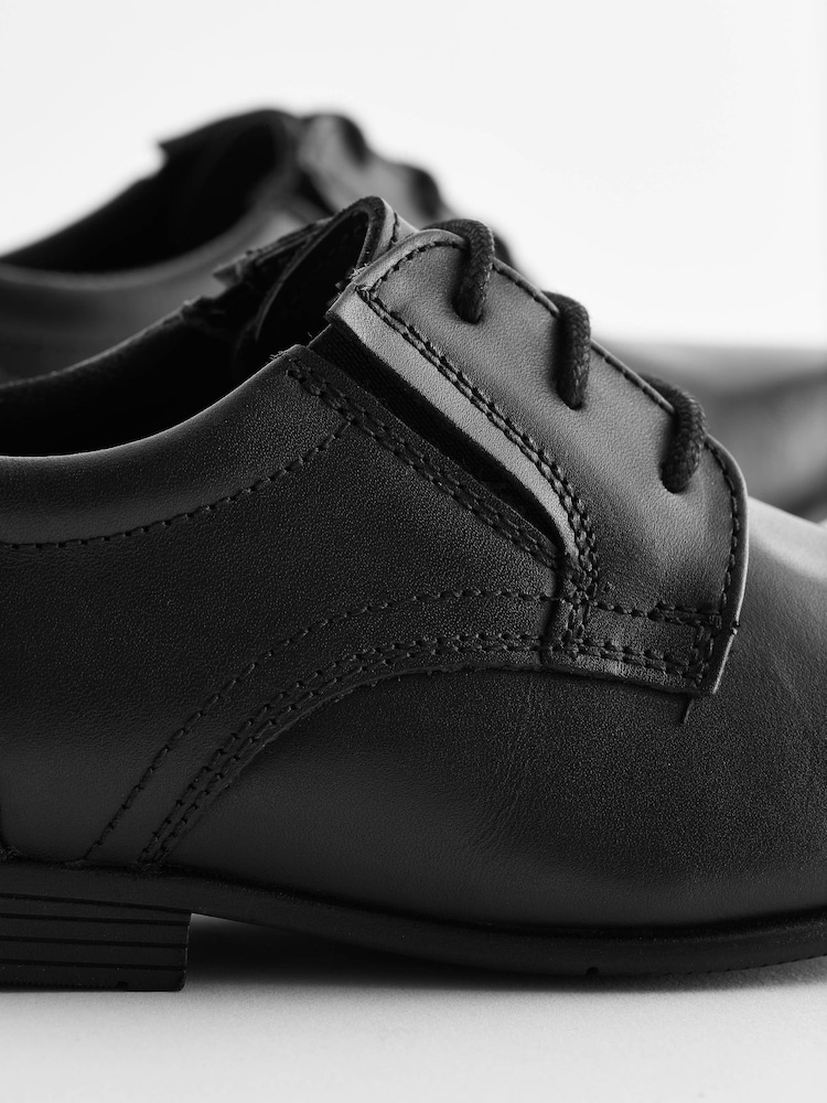 Black Standard Fit (F) School Leather Lace-Up Shoes - Image 4 of 4