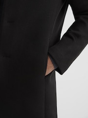 Reiss Khaki Gable Single Breasted Overcoat - Image 4 of 6