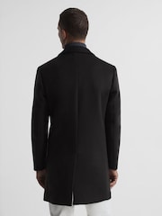Reiss Khaki Gable Single Breasted Overcoat - Image 5 of 6