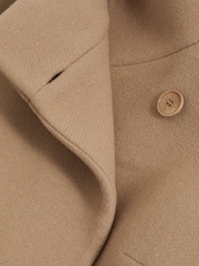 Reiss Camel Mia Petite Wool Blend Mid-Length Coat - Image 7 of 8