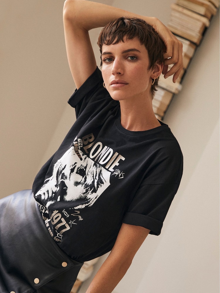 Mint Velvet Black Graphic Blondie T-Shirt - Image 1 of 2
