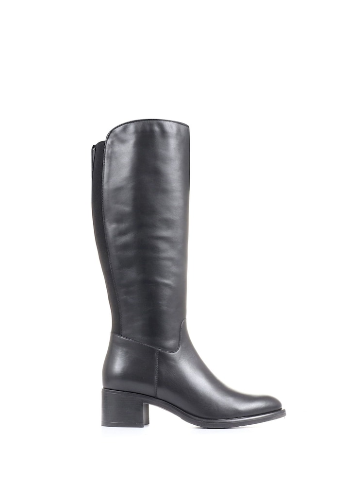 Jones Bootmaker Donatella Black Knee High Leather Boots - Image 2 of 5