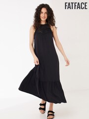 FatFace Cece Black Crochet Maxi Dress - Image 1 of 5