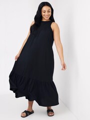 FatFace Cece Black Crochet Maxi Dress - Image 3 of 5
