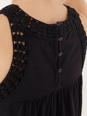 FatFace Cece Black Crochet Maxi Dress - Image 4 of 5