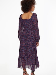 Tommy Hilfiger Purple Floral Chiffon Wrap Dress - Image 2 of 6