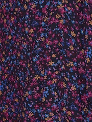 Tommy Hilfiger Purple Floral Chiffon Wrap Dress - Image 4 of 6