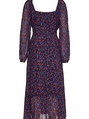 Tommy Hilfiger Purple Floral Chiffon Wrap Dress - Image 6 of 6