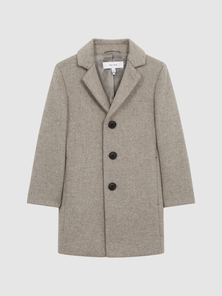 Reiss Oatmeal Gable Single Breasted Overcoat - Image 2 of 7