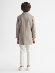 Reiss Oatmeal Gable Single Breasted Overcoat - Image 5 of 7