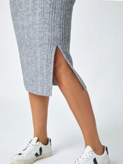 Roman Grey Rib Knit Stretch Pencil Skirt - Image 5 of 5