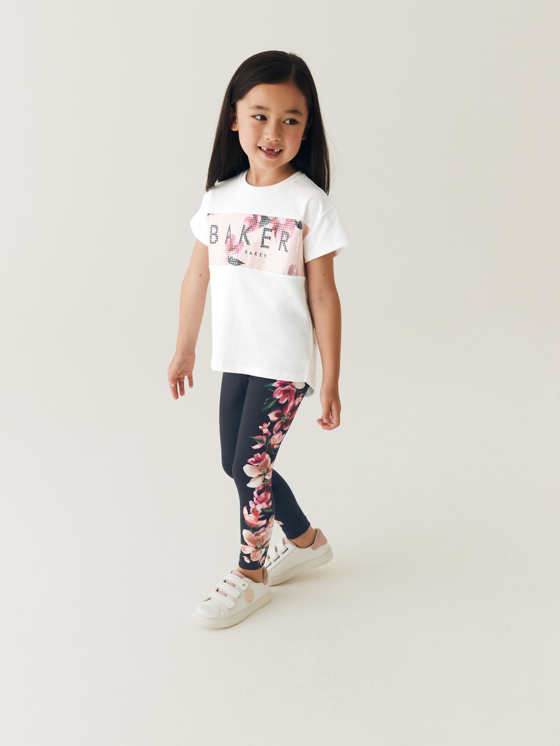 Buy Baker by Ted Baker Floral Legging and Sequin T Shirt Set from Next Luxembourg