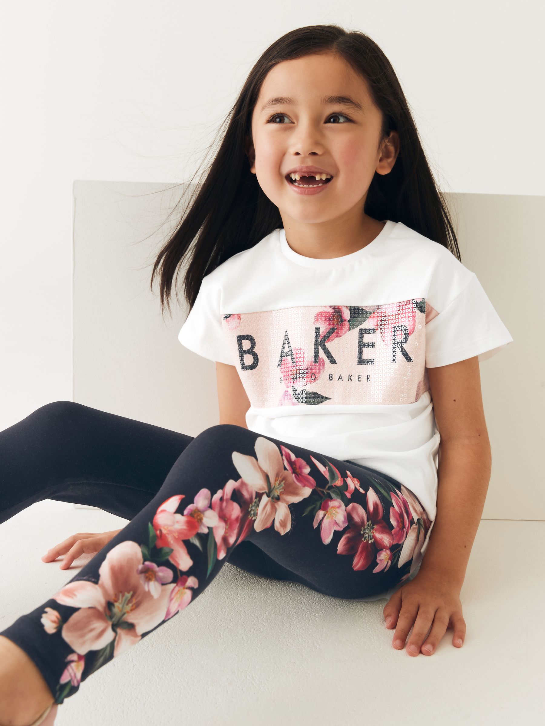 Buy Baker by Ted Baker Floral Legging and Sequin T Shirt Set from Next Luxembourg