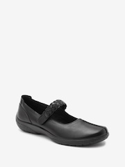 Hotter Black Standard Fit Shake II Touch Fastening Leather Shoes - Image 2 of 4