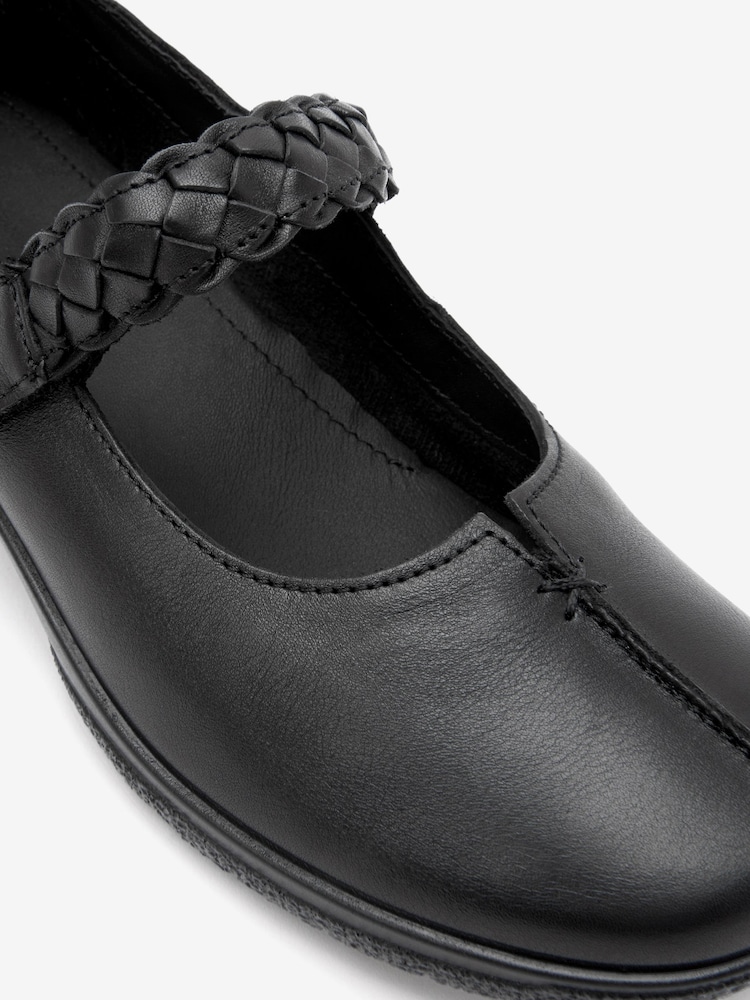 Hotter Black Standard Fit Shake II Touch Fastening Leather Shoes - Image 4 of 4