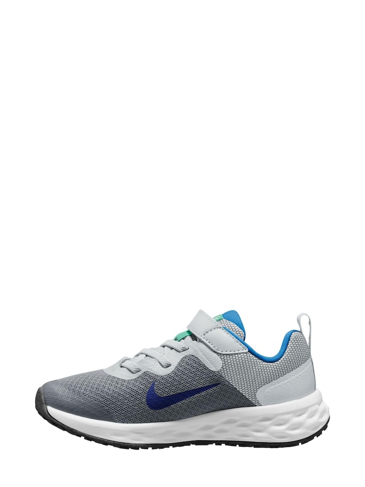 Nike Grey/Blue Junior Revolution 6 Trainers - Image 2 of 3