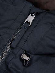 Reiss Navy Ronic Quilted Short Hooded Coat - Image 6 of 7