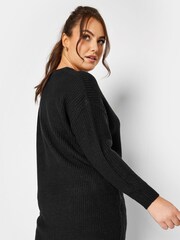 Yours Curve Black Chunky Knitted Jumper - Image 2 of 4