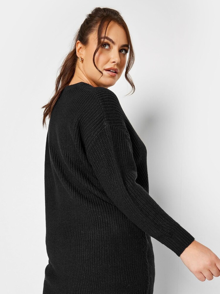 Yours Curve Black Chunky Knitted Jumper - Image 2 of 4