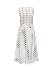 JDY White Polka Dot Smock Midi Dress - Image 6 of 6