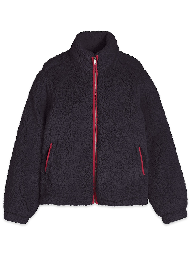 M&Co Blue Borg Zip Jacket - Image 1 of 6