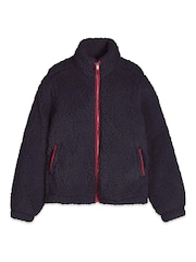 M&Co Blue Borg Zip Jacket - Image 6 of 6