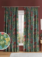 Graham & Brown Botanico Blue Florenzia Made to Measure 100% Cotton Curtains - Image 1 of 8