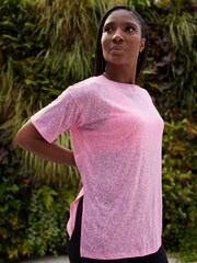 Pink Next Active Jersey Sports Animal Burnout T-Shirt Top - Image 1 of 6