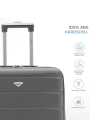 Flight Knight Charcoal + Charcoal EasyJet 56x45x25cm Overhead 4 Wheel ABS Hard Case Cabin Carry On Suitcase Set Of 2 - Image 3 of 6