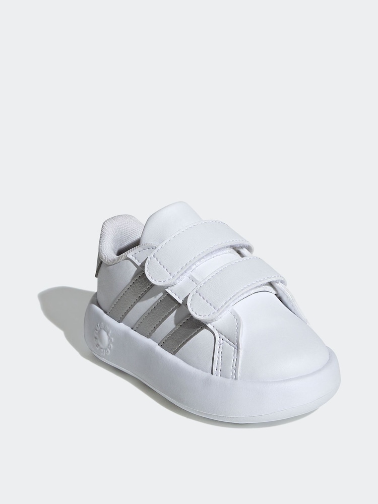 אפור/ לבן - Adidas נעליים לילדים, דגם 2.0 Grand Court - Image 4 of 8