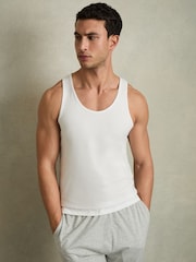 Reiss White Vinnie Cotton Stretch Vest - Image 1 of 6