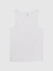 Reiss White Vinnie Cotton Stretch Vest - Image 2 of 6