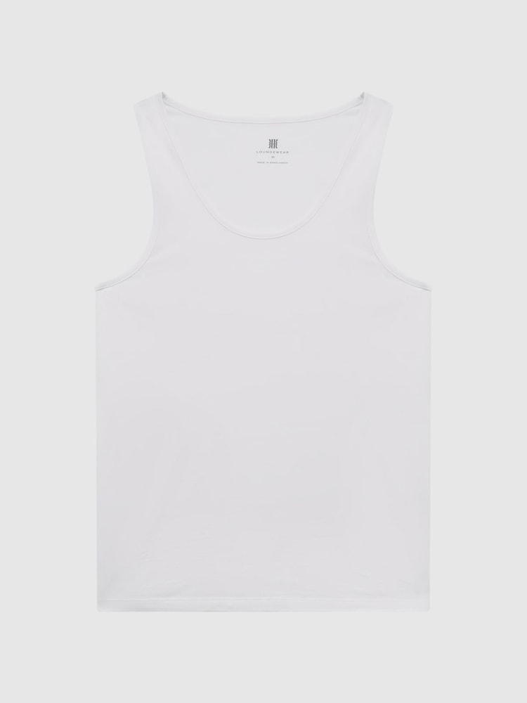 Reiss White Vinnie Cotton Stretch Vest - Image 2 of 6
