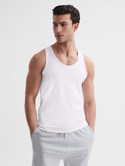 Reiss White Vinnie Cotton Stretch Vest - Image 6 of 6