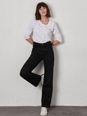 FatFace Elise Black Wide Leg Jeans - Image 1 of 5