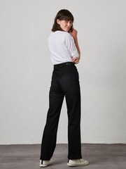 FatFace Elise Black Wide Leg Jeans - Image 2 of 5