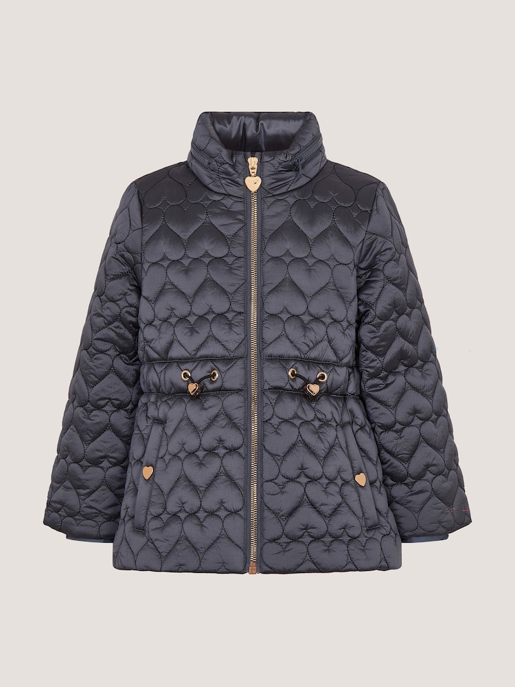 Monsoon Blue Heart Quilted Shower Resistant Coat - Image 2 of 4 Monsoon Blue Heart Quilted Shower Resistant Coat - Image 2 of 4