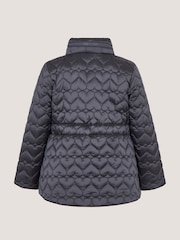 Monsoon Blue Heart Quilted Shower Resistant Coat - Image 3 of 4