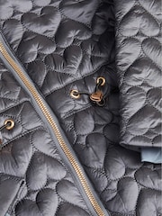 Monsoon Blue Heart Quilted Shower Resistant Coat - Image 4 of 4