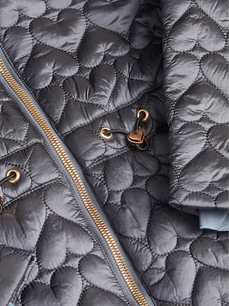 Monsoon Blue Heart Quilted Shower Resistant Coat - Image 4 of 4 Monsoon Blue Heart Quilted Shower Resistant Coat - Image 4 of 4