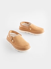 Tan Brown Borg Lined Clogs - Image 1 of 4
