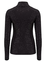 Pour Moi Black Glitter Roll Neck Round Neck - Image 7 of 7