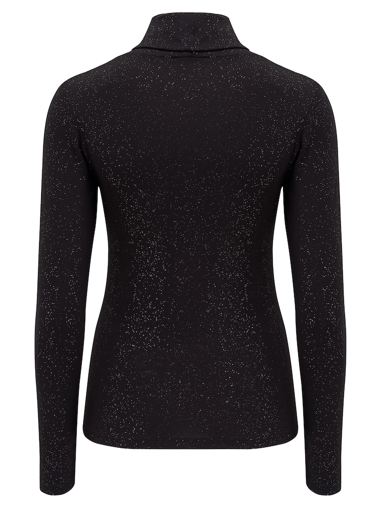 Pour Moi Black Glitter Roll Neck Round Neck - Image 7 of 7