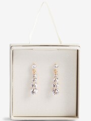 Gold Tone Graduated Sparkle Earrings - Image 1 of 2