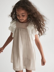 Vestido plisado metalizado Ariella de Reiss - Imagen 1 de 9